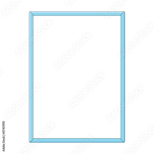 Vertical white blank whiteboard or marker board with a blue frame isolated vector