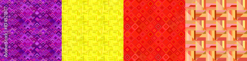 Seamless color geometric pattern set