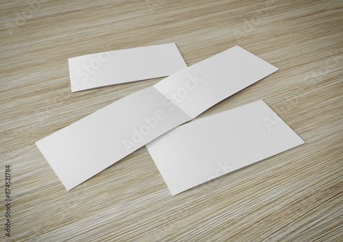 Quadro em tela DIN Lang horizontal Flyer 4 Pages Mockup