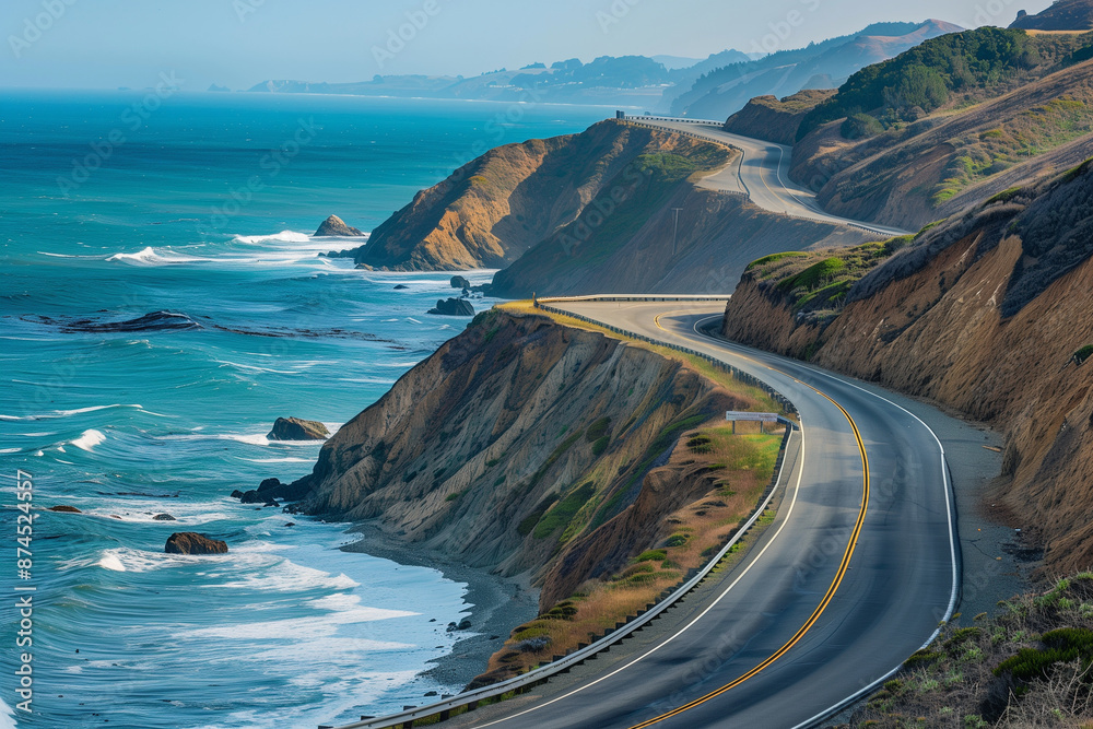 breathtaking views of the Pacific Coast Highway, winding along dramatic cliffs with expansive ocean vistas. Ideal for travel blogs, road trip guides, and coastal tourism promotions breathtaking views of the Pacific Coast Highway, winding along dramatic cliffs with expansive ocean vistas. Ideal for travel blogs, road trip guides, and coastal tourism promotions