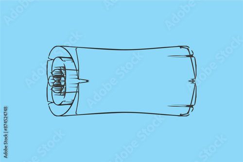 hand drawn vector illustration of a rolls of paper