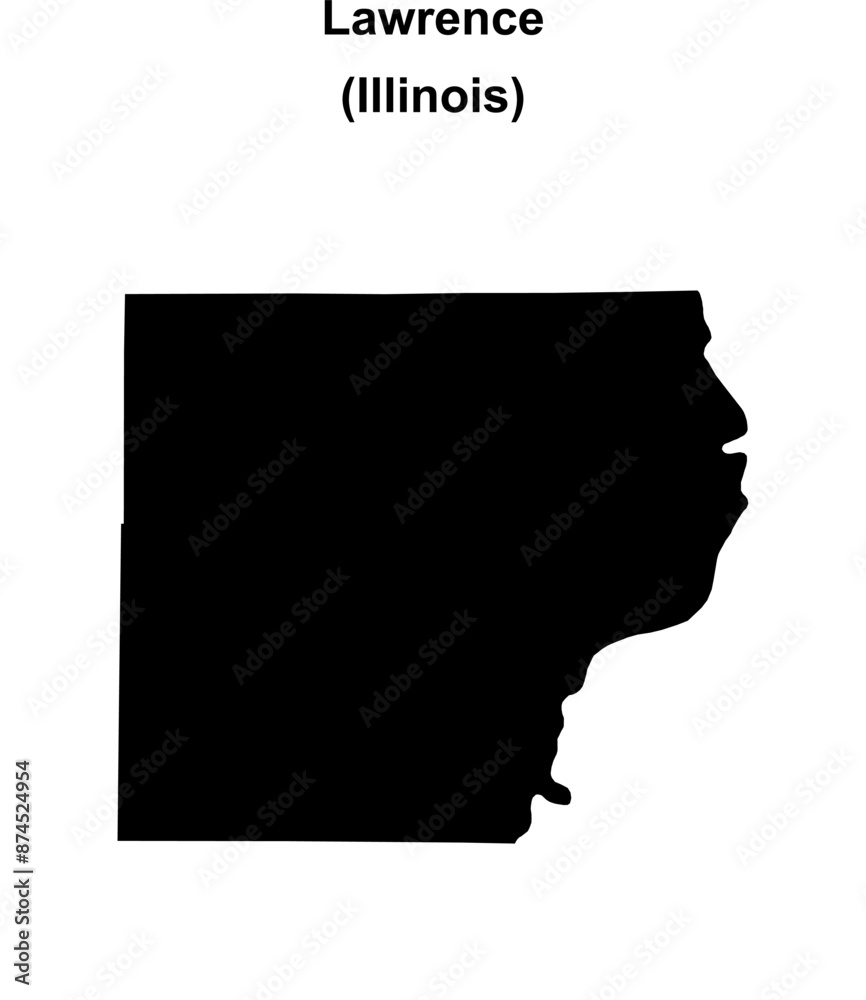 Lawrence County (Illinois) blank outline map Lawrence County (Illinois) blank outline map