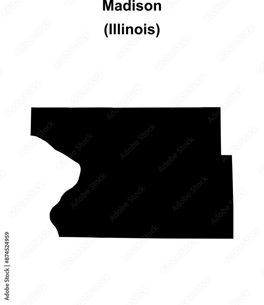 Madison County (Illinois) blank outline map Madison County (Illinois) blank outline map