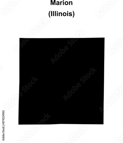 Marion County (Illinois) blank outline map