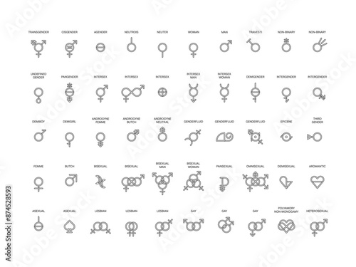 50 Diverse Gender Identity and Sexual Orientation Symbols