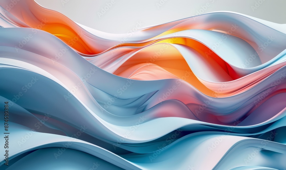 Obraz premium Smooth 3D curvy abstract background