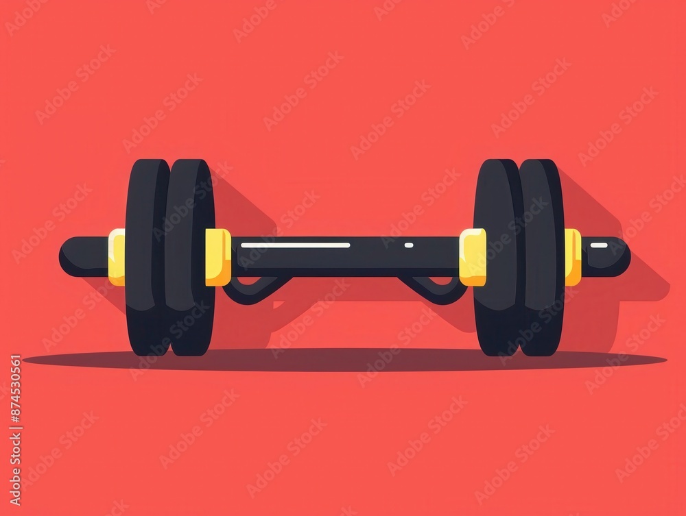 Ab roller, core workout tool, flat design illustration