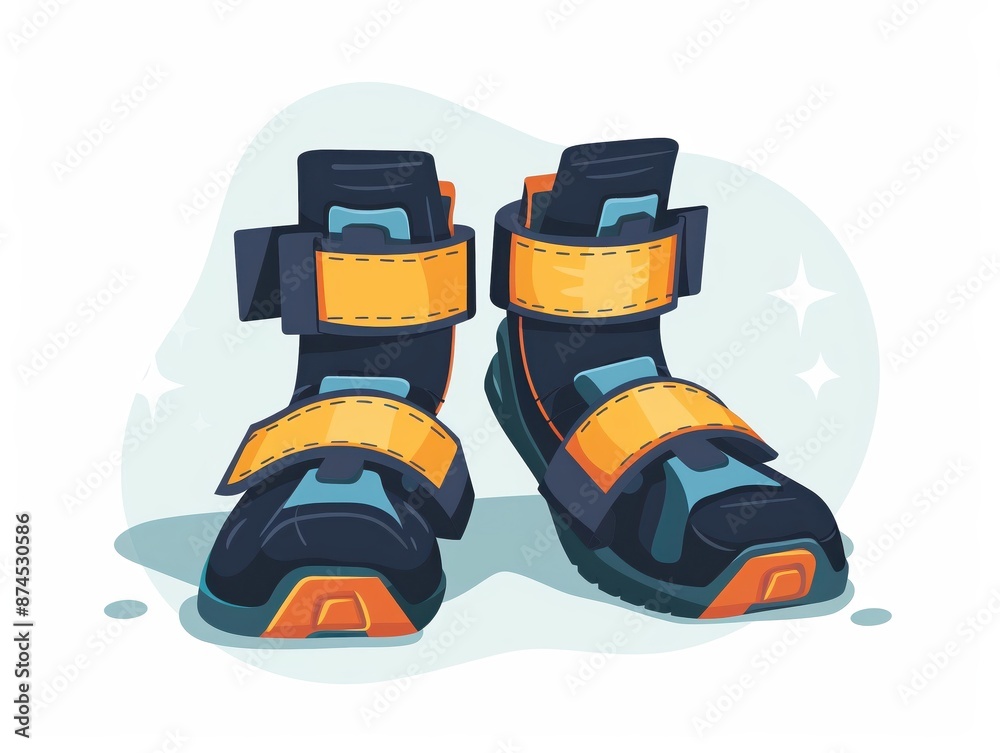 Ankle weights, adjustable straps, flat design illustration Ankle weights, adjustable straps, flat design illustration