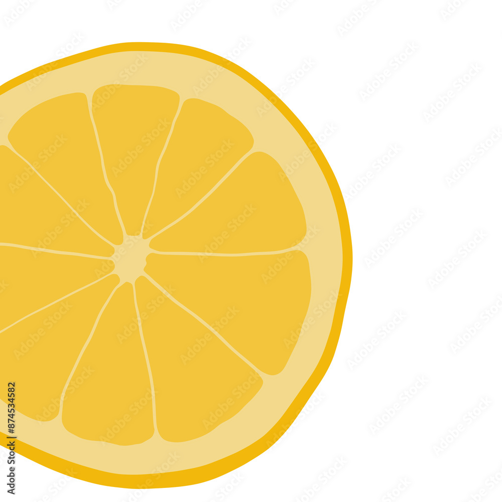 Slice of lemon frame design element on transparent background Slice of lemon frame design element on transparent background