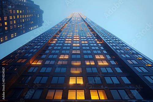 Wallpaper Mural  Create a visual depiction of a Skyscraper rental agreement in real estate, highlighting tenant benefits and terms Torontodigital.ca