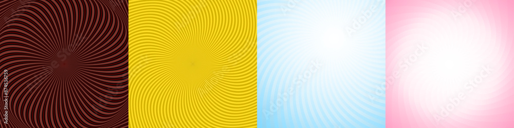 Fototapeta premium Abstract geometric ray burst background set