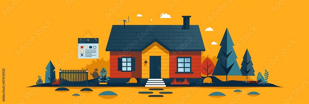 Fototapeta premium Generate an infographic explaining the credit process of Downtown Living in real estate, including steps and benefits for buyers