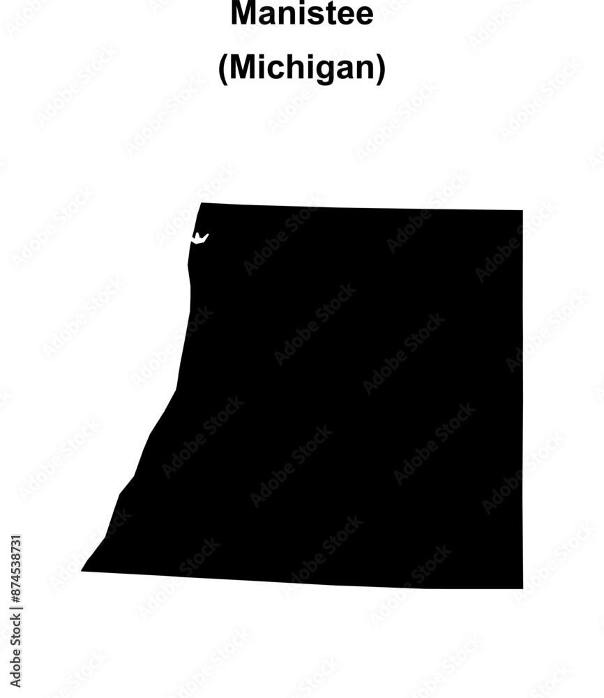 Manistee County (Michigan) blank outline map Manistee County (Michigan) blank outline map
