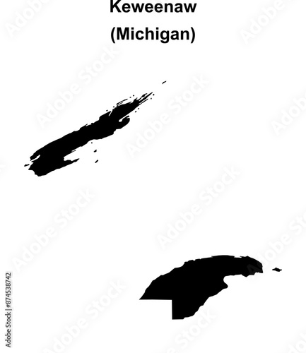 Keweenaw County (Michigan) blank outline map