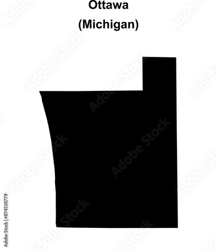 Ottawa County (Michigan) blank outline map
