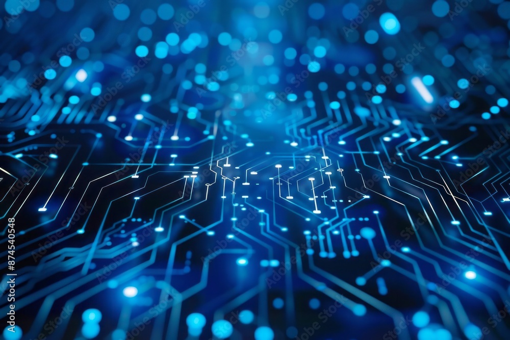 Circuit Board Background - Computer, Data, Technology, Artificial Intelligence stock photo, Circuit board blue technology background. stock illustration Circuit Board Background - Computer, Data, Technology, Artificial Intelligence stock photo, Circuit board blue technology background. stock illustration