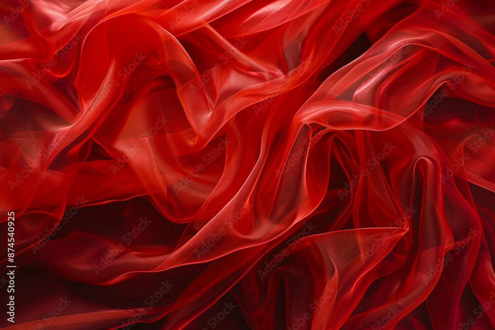 Obraz premium A red fabric with a pattern of waves