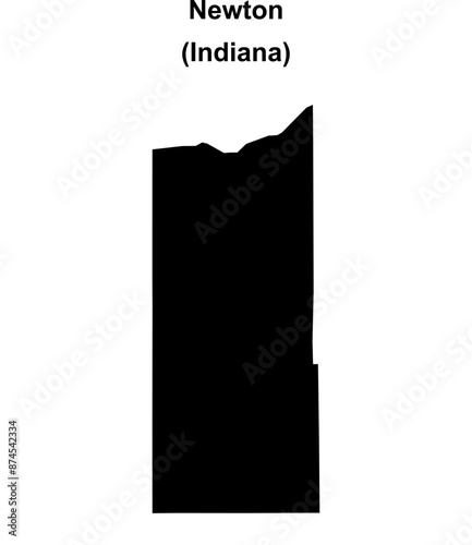 Newton County (Indiana) blank outline map