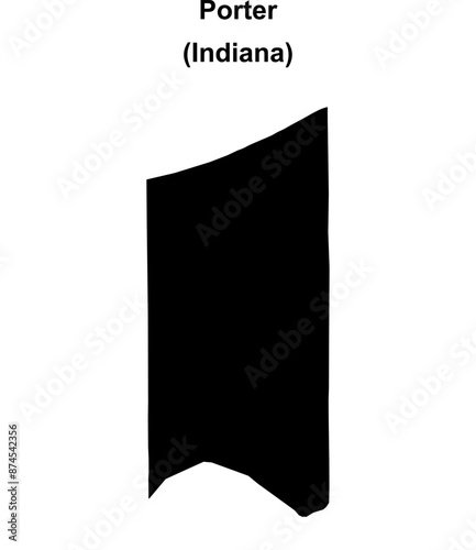 Porter County (Indiana) blank outline map