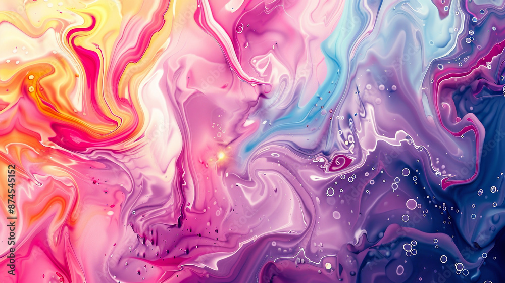 A colorful abstract painting with a swirl pattern A colorful abstract painting with a swirl pattern