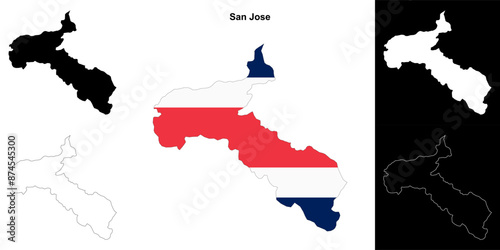 San Jose province blank outline map