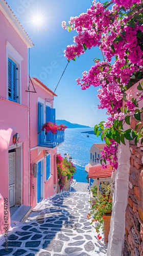 Fototapeta Naklejka Na Ścianę i Meble -  greek harbor street