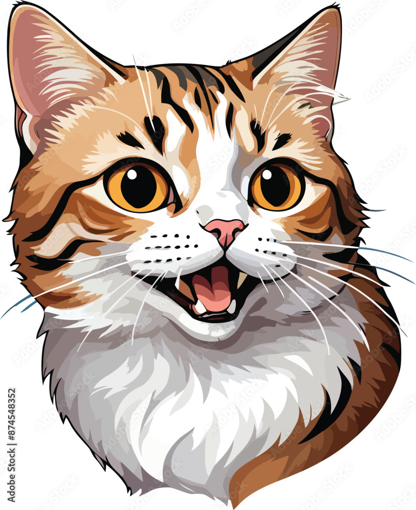 Fototapeta premium Graceful Aegean cat vector and Illustration
