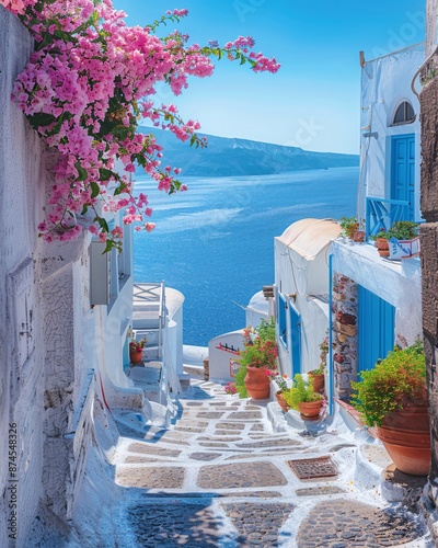 Fototapeta Naklejka Na Ścianę i Meble -  Greek village street