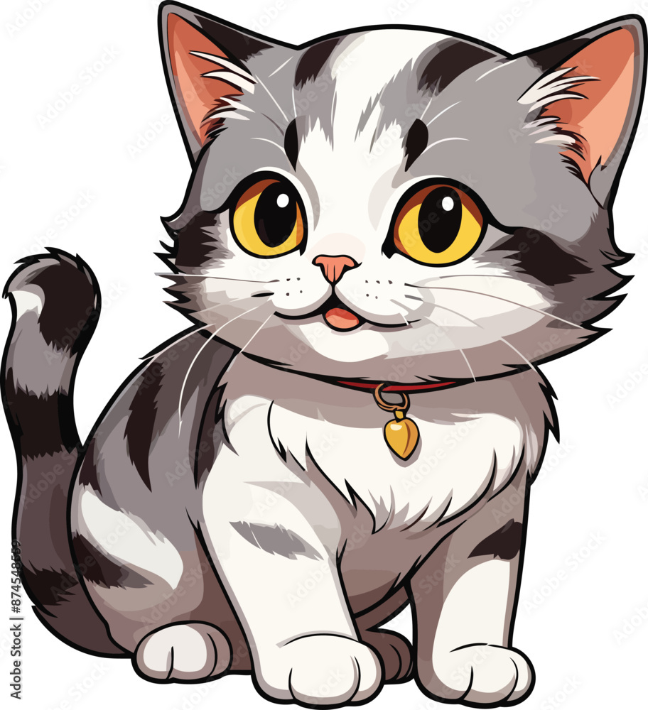 Obraz premium Graceful Aegean cat vector and Illustration