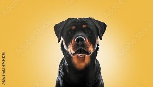 graceful rottweiler majestic canine silhouette on transparent background