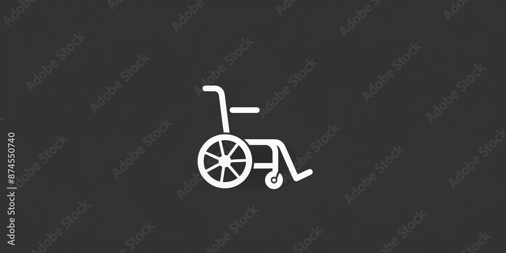 .Minimalistic wheelchair logo design.
