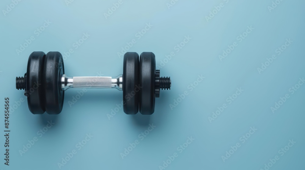 A dumbbell workout guide showcasing diverse exercises for targeting different muscle groups, promoting balanced strength development with copy space A dumbbell workout guide showcasing diverse exercises for targeting different muscle groups, promoting balanced strength development with copy space