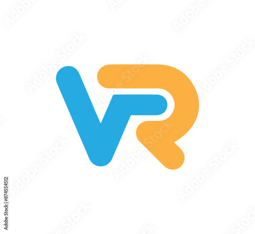 Slika na platnu VR initial logo design vector