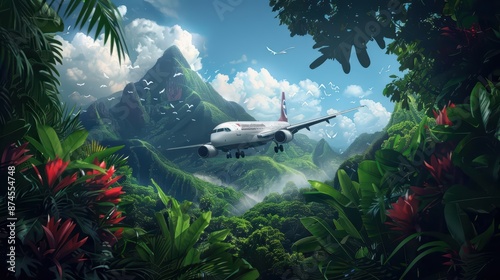 Wallpaper Mural A futuristic airline offers flights to hidden fantastical summer paradises where the weather is always perfect and the landscape is filled with enchanted flora and fauna Torontodigital.ca