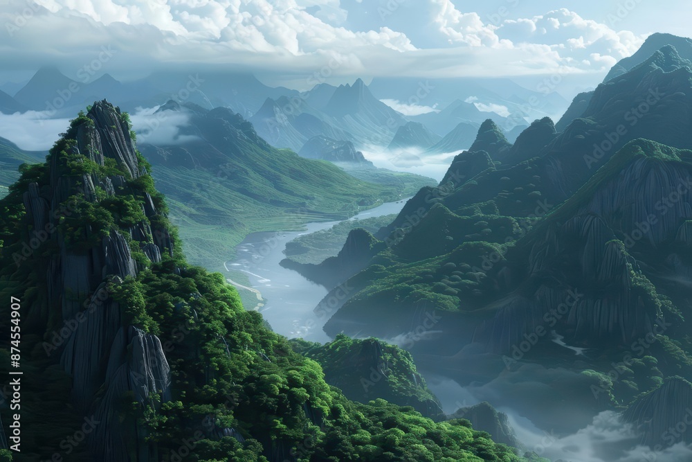 A futuristic movie studio creates films set in fantastical Asian landscapes