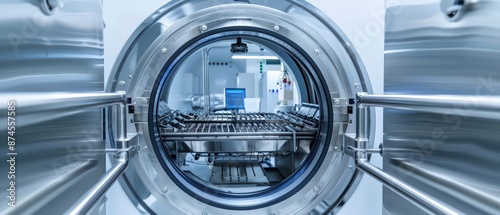 An autoclave sterilizing laboratory equipment to ensure a contaminationfree environment with copy space photo
