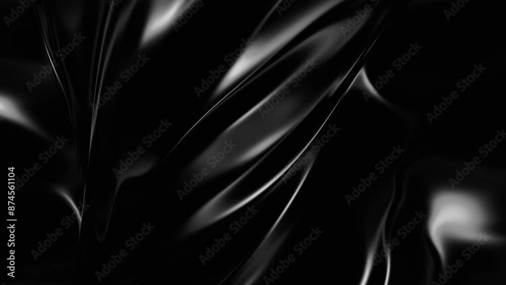 Abstract fluid texture of swirling liquid chrome metal waves with motion light effect. Seamless looping video. 4k psychedelic hypnotic graphics dynamic dark holographic background