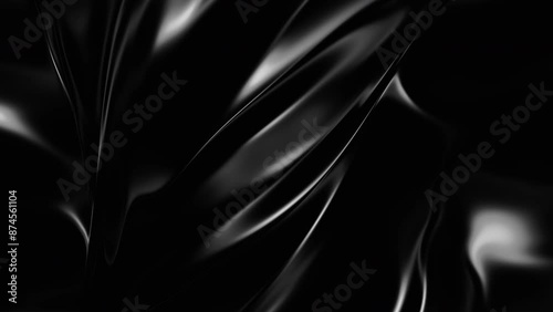 Abstract fluid texture of swirling liquid chrome metal waves with motion light effect. Seamless looping video. 4k psychedelic hypnotic graphics dynamic dark holographic background