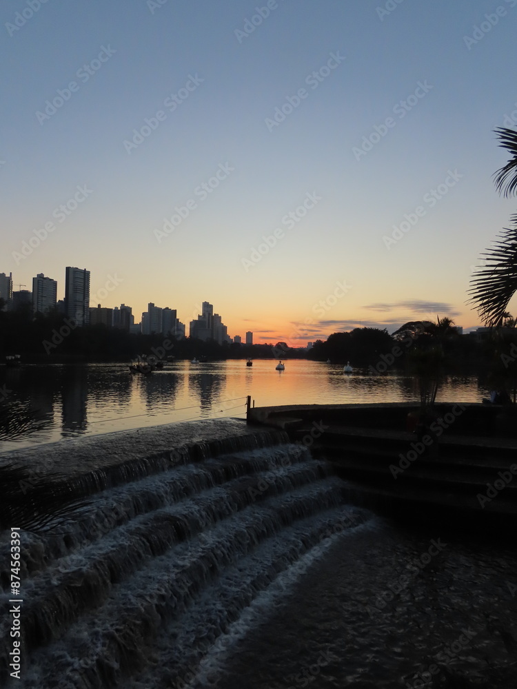 Fototapeta premium sunset over the river