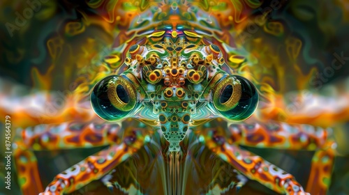 Kaleidoscopic Portrait of a Bizarre Multi-Eyed Being
