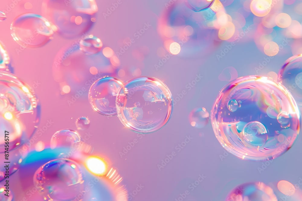 Bubbles on Pink Pastel Background. Bubbles on Pink Pastel Background.