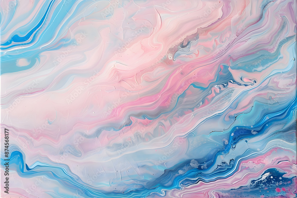 abstract background from waves of wet paint. wet effect. blue and pink watercolor background. Textured illustration
