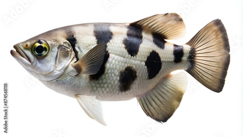 Archer fish (Toxotes jaculatrix) isolated on white background, Clipping path photo