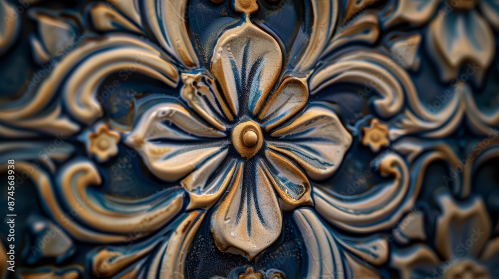 A close-up shot of a ceramic tile