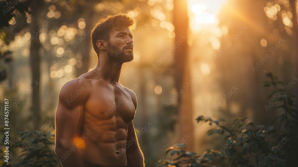 Young person outside, male Fitness enthusiast in a nature Young person outside, male Fitness enthusiast in a nature