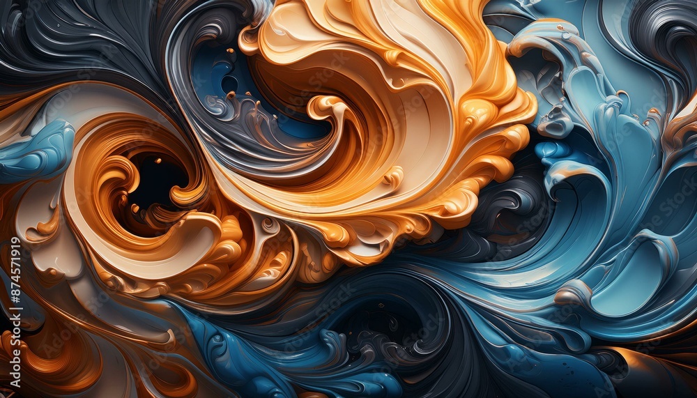 Abstract swirls of oil paint Abstract swirls of oil paint