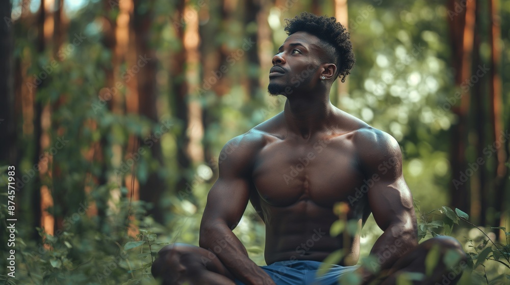 Young person outside, male Fitness enthusiast in a nature Young person outside, male Fitness enthusiast in a nature
