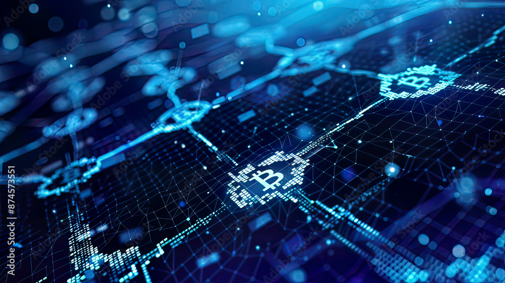 Abstract artwork portraying DeFi Decentralized Finance on a dark blue abstract polygonal backdrop emphasizing the concept of blockchain and decentralized financial systems Abstract artwork portraying DeFi Decentralized Finance on a dark blue abstract polygonal backdrop emphasizing the concept of blockchain and decentralized financial systems