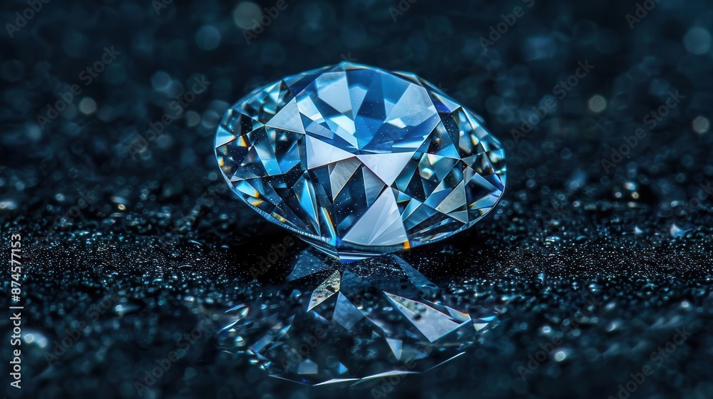 blue diamond sitting on a black surface blue diamond sitting on a black surface