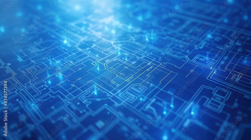 blue circuit board with many electronic components blue circuit board with many electronic components